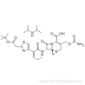 [6R-[6alpha,7beta(Z)]]-3-[[(Aminocarbonyl)oxy]methyl]-7-[[2-[2-[[(1,1-dimethylethoxy)carbonyl]amino]-4-thiazolyl]-1-oxo-2-pentenyl]amino]-8-oxo-5-thia-1-azabicyclo[4.2.0]oct-2-ene-2-carboxylic acid compd. with N-(1-methylethyl)-2-propanamine CAS 153012-37